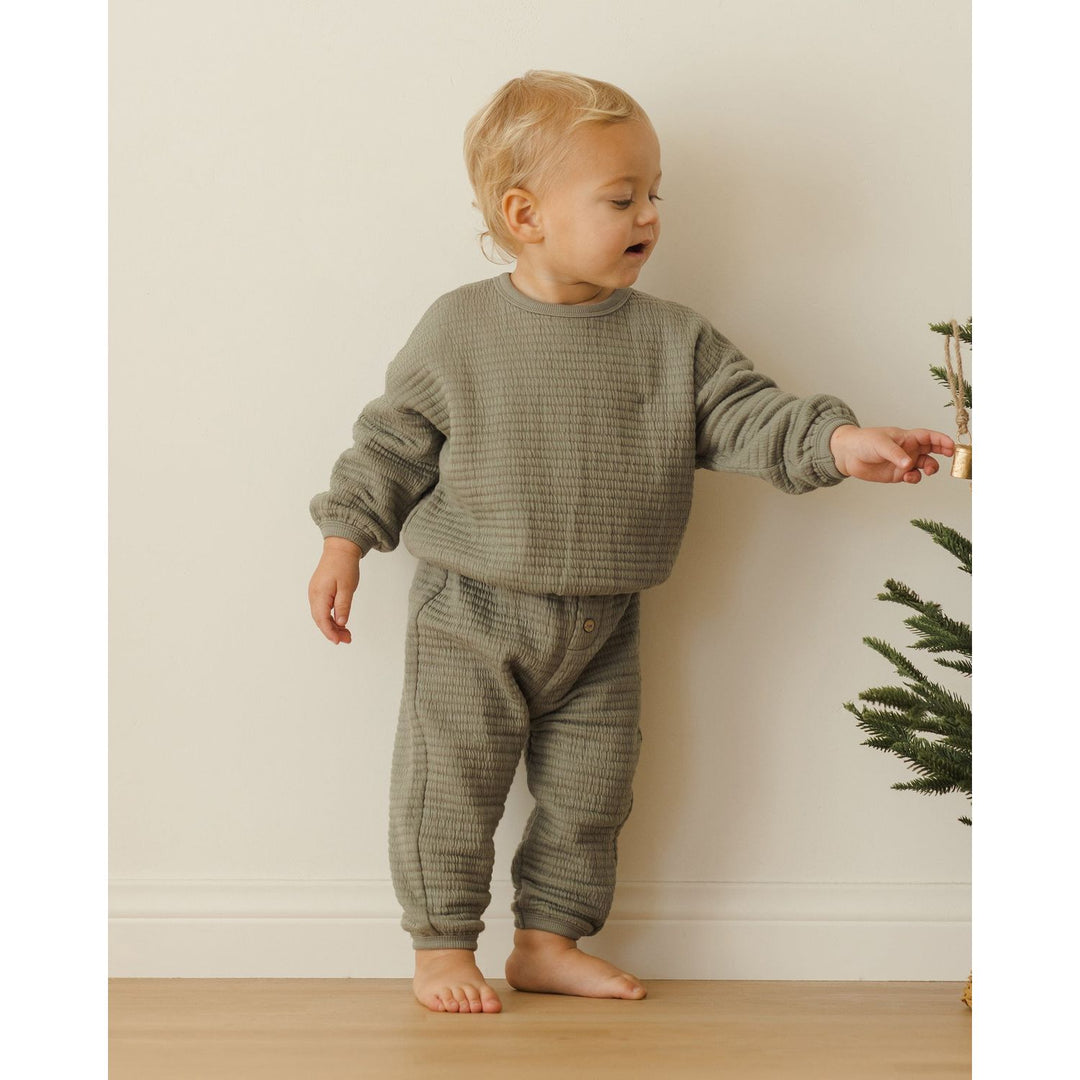 Quincy Mae Textured Sweat Set - Forest Tops & Bottoms Quincy Mae