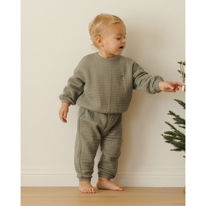 Quincy Mae Textured Sweat Set - Forest Tops & Bottoms Quincy Mae