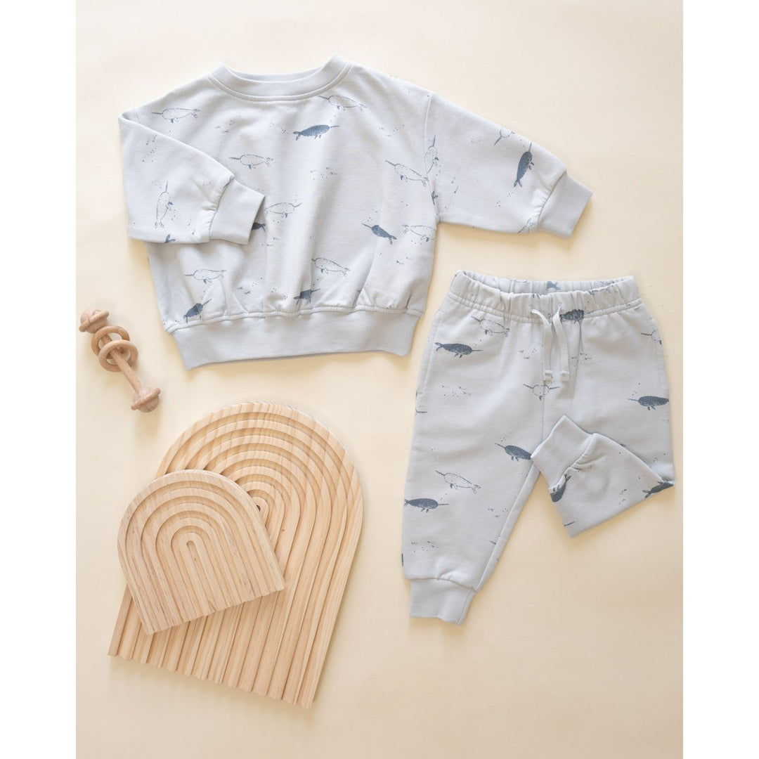Quincy Mae Relaxed Fleece Sweatpant - Narwhals Tops & Bottoms Quincy Mae