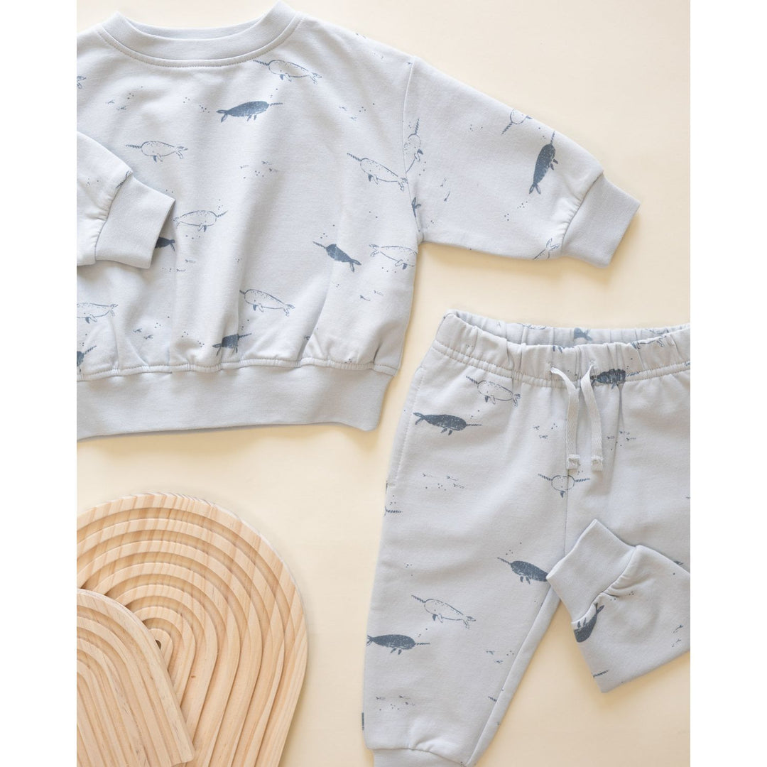 Quincy Mae Relaxed Fleece Sweatshirt - Narwhals Tops & Bottoms Quincy Mae