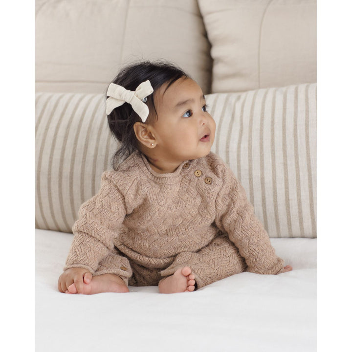 Quincy Mae Knit Sweater Heathered Almond Tops &amp; Bottoms Quincy Mae