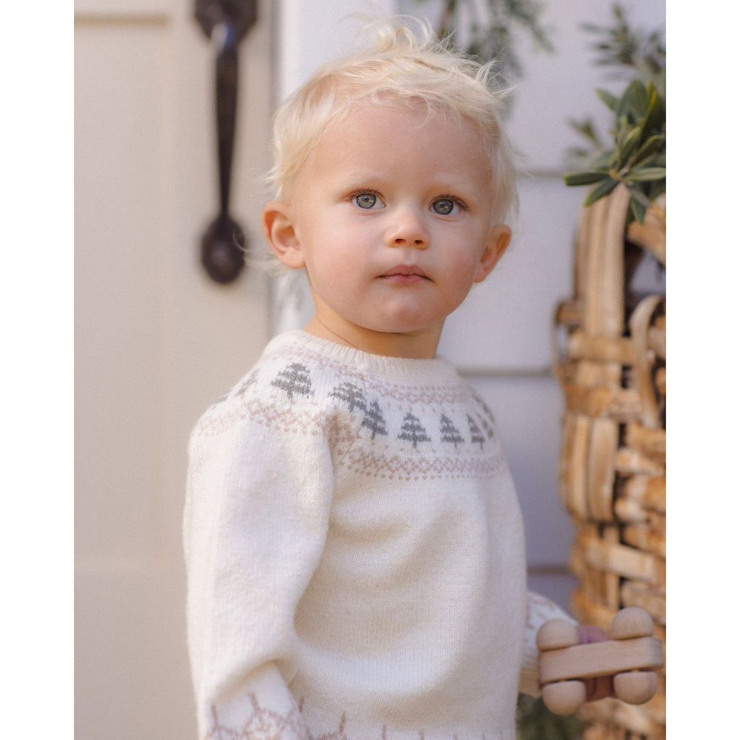 Quincy Mae Rex Sweater- Tree Fair Isle