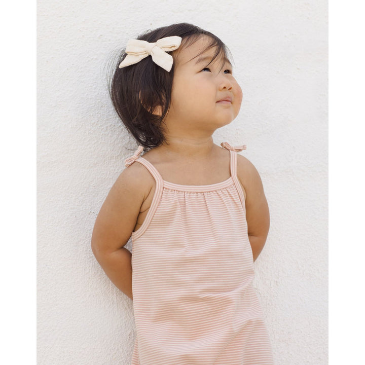 Quincy MaeSmocked Jumpsuit - Melon Micro Stripe Jumpsuit Quincy Mae