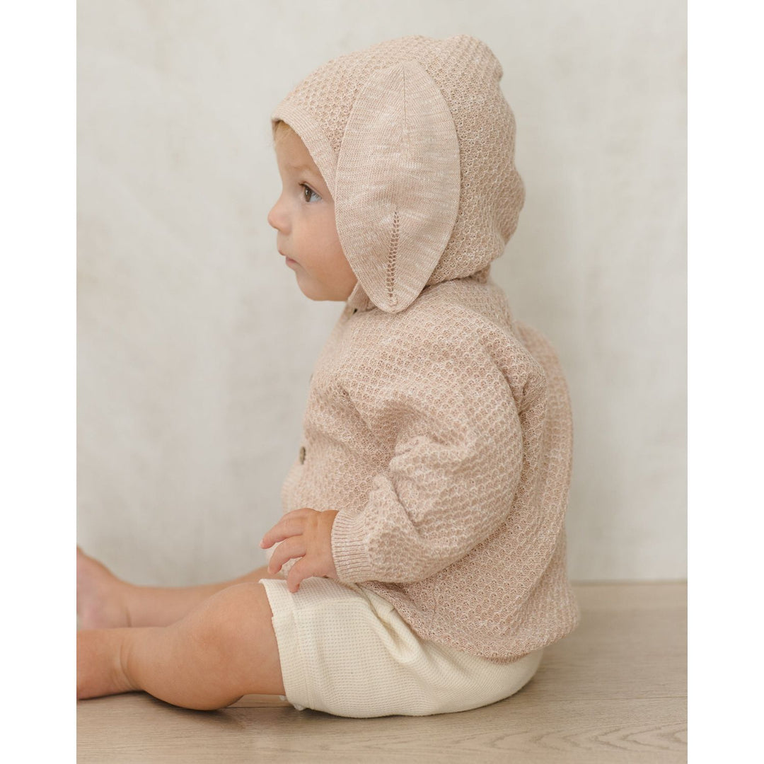 Quincy Mae Bunny Knit Sweater - Heathered Latte Cardigan Quincy Mae