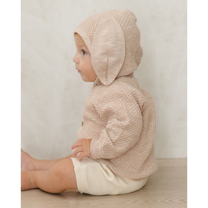 Quincy Mae Bunny Knit Sweater - Heathered Latte Cardigan Quincy Mae