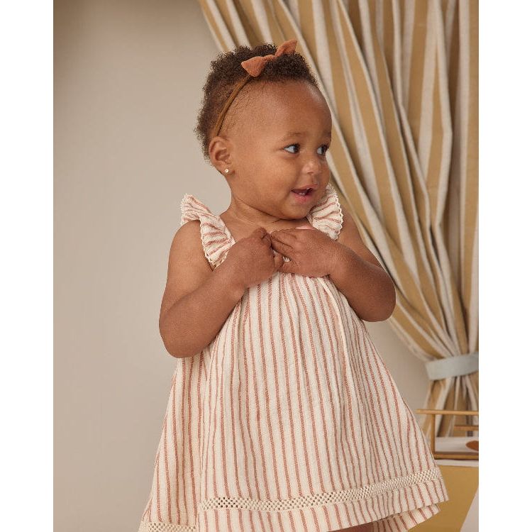 Quincy Mae Ruffle Tank Dress- Vintage Stripe Dresses Quincy Mae