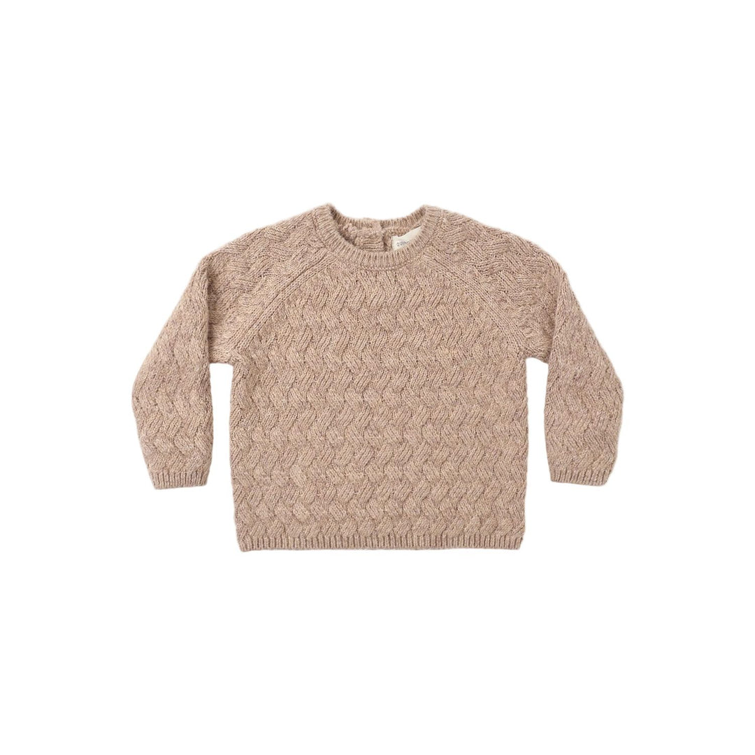Quincy Mae Knit Sweater Heathered Almond Tops &amp; Bottoms Quincy Mae