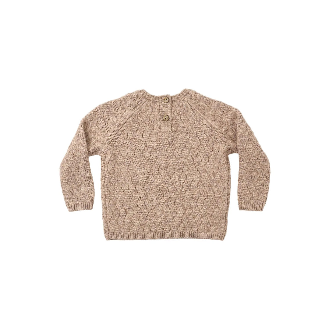 Quincy Mae Knit Sweater Heathered Almond Tops &amp; Bottoms Quincy Mae