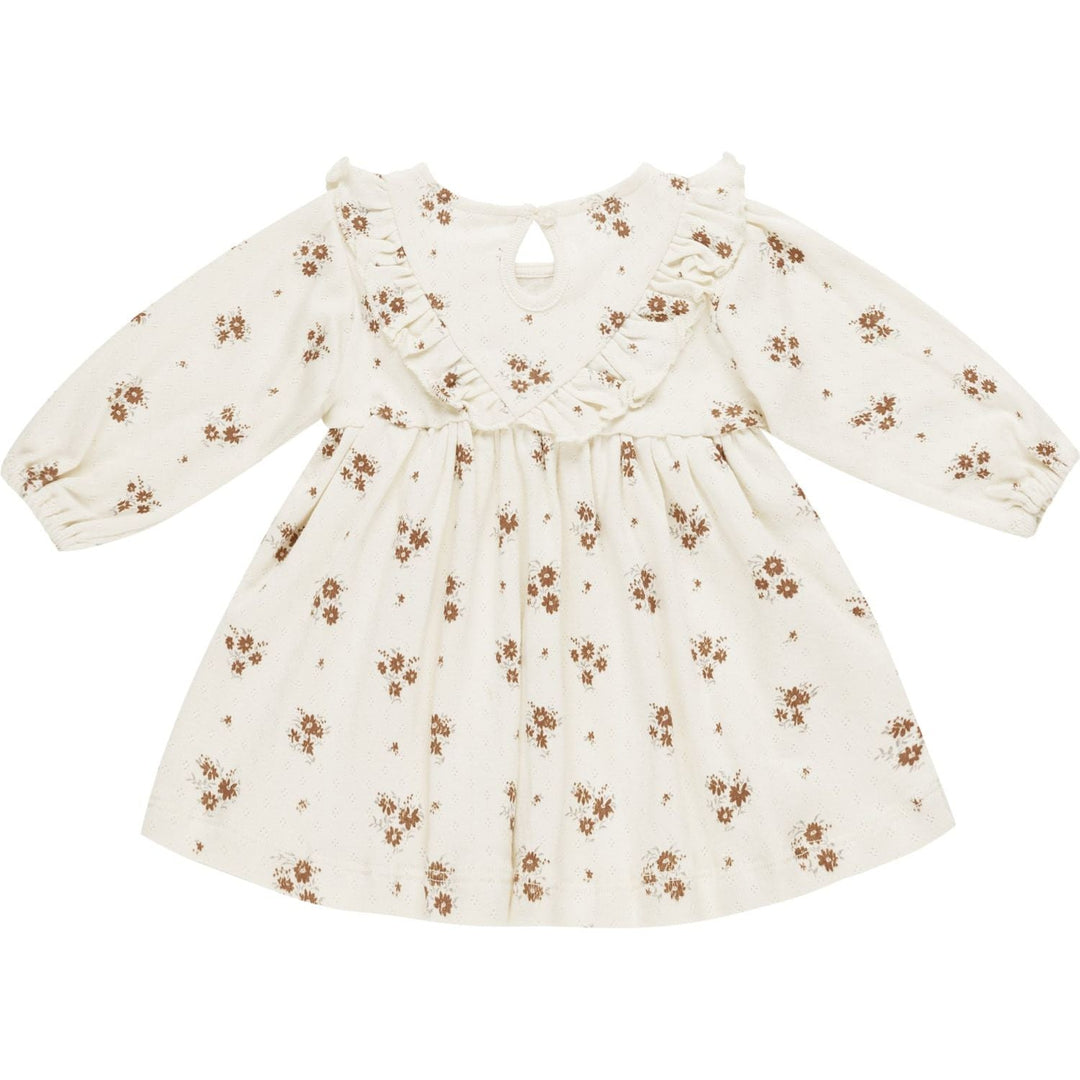 Quincy Mae Long Sleeve Ruffle V Dress - Autumn Flora Dresses Quincy Mae   
