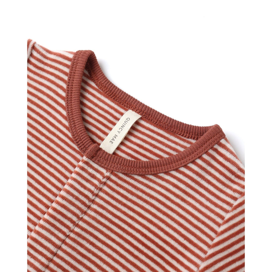 Quincy Mae Hidden Snap Footie Candy Stripe