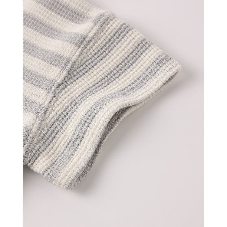 Quincy Mae Waffle Tea + Short Set- Sky Stripe Tops &amp; Bottoms Quincy Mae