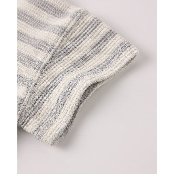 Quincy Mae Waffle Tea + Short Set- Sky Stripe Tops &amp; Bottoms Quincy Mae