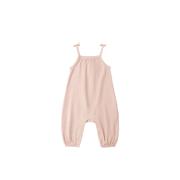 Quincy MaeSmocked Jumpsuit - Melon Micro Stripe Jumpsuit Quincy Mae