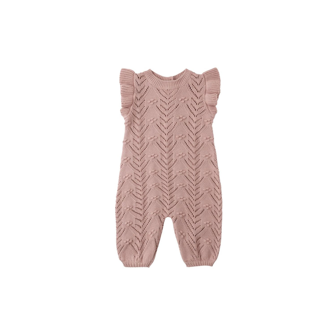 Quincy Mae Mira Knit Romper Mauve Romper Quincy Mae