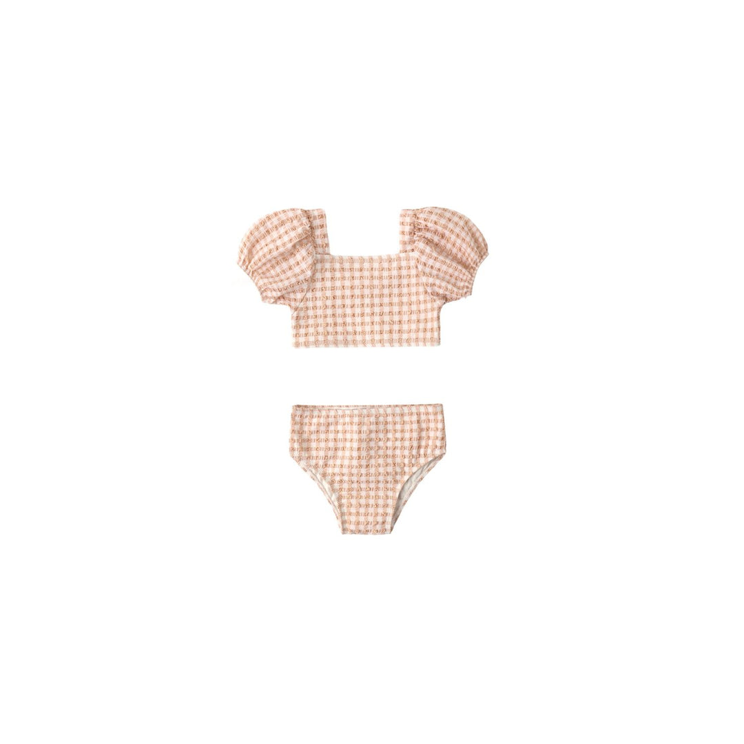 Quincy Mae Zippy Two-Piece - Melon Check Swimwear Quincy Mae
