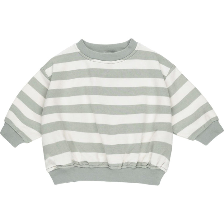 Quincy Mae Relaxed Sweatshirt - Sage Stripe Tops & Bottoms Quincy Mae