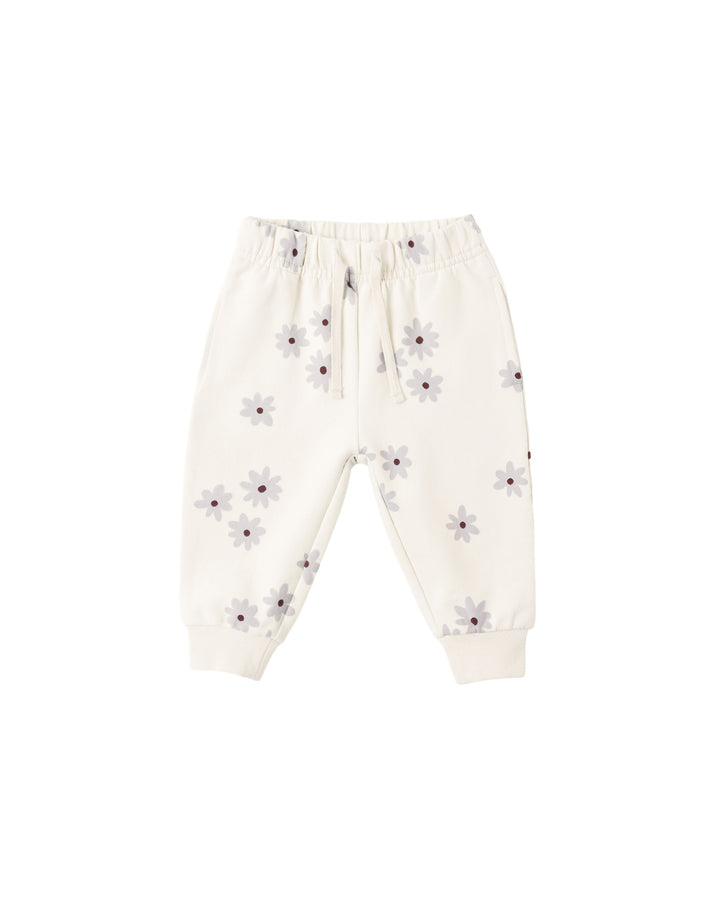 Quincy Mae Relaxed Fleece Sweatpant- Blue Daisy