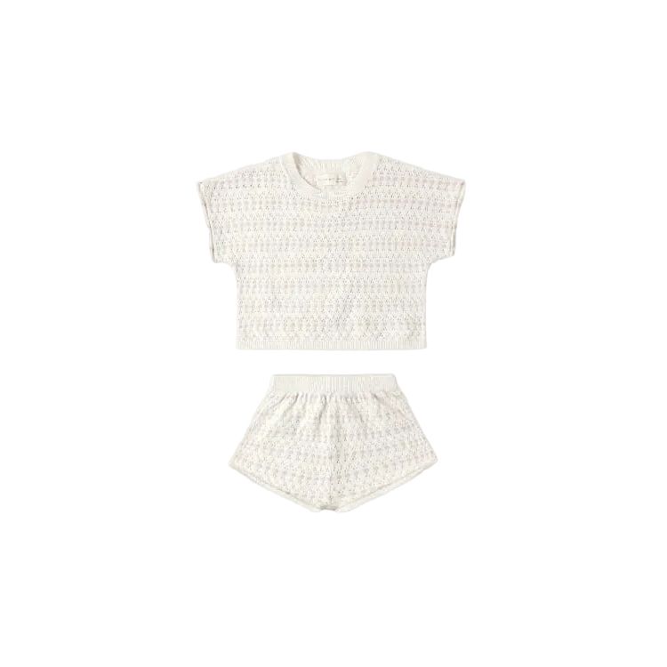 Quincy Mae Relaxed Summer Knit Set- Ivory Tops & Bottoms Quincy Mae