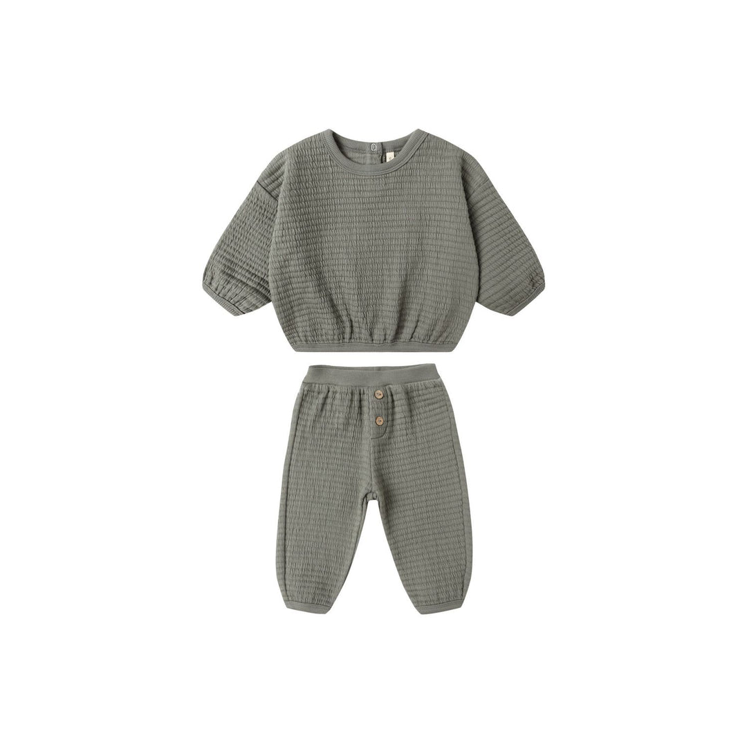 Quincy Mae Textured Sweat Set - Forest Tops & Bottoms Quincy Mae