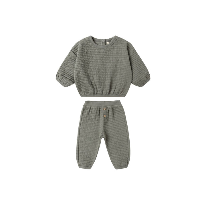 Quincy Mae Textured Sweat Set - Forest Tops & Bottoms Quincy Mae