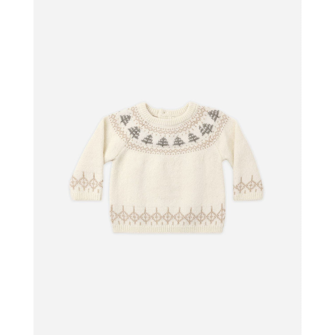 Quincy Mae Rex Sweater- Tree Fair Isle