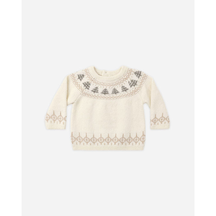 Quincy Mae Rex Sweater- Tree Fair Isle