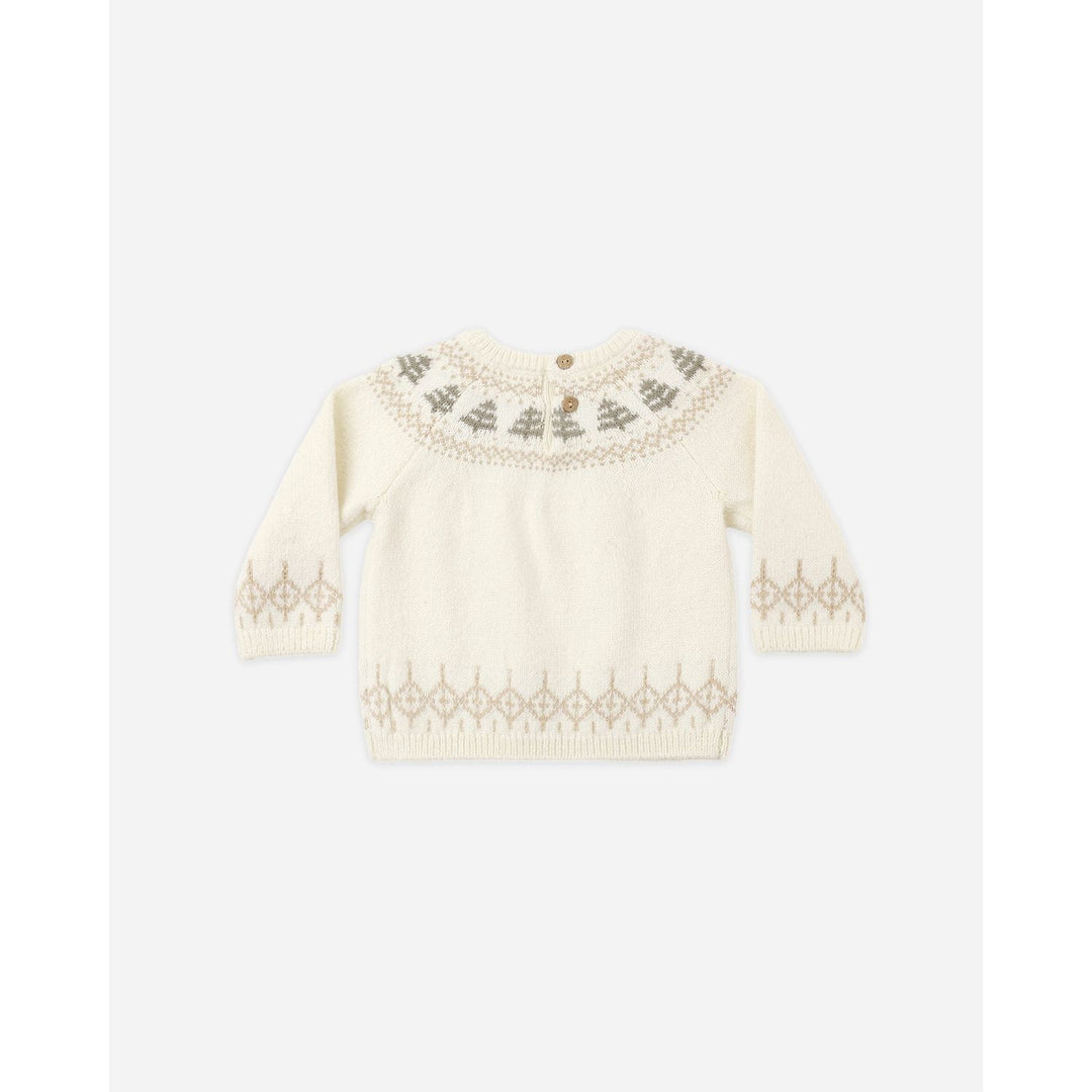 Quincy Mae Rex Sweater- Tree Fair Isle