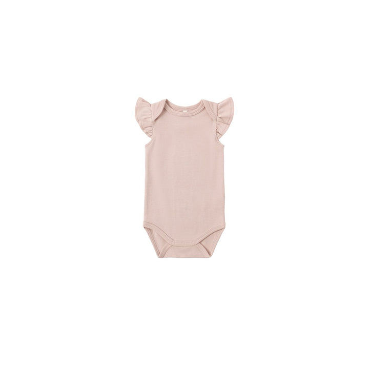 Quincy Mae Flutter Sleeve Bodysuit- Blush