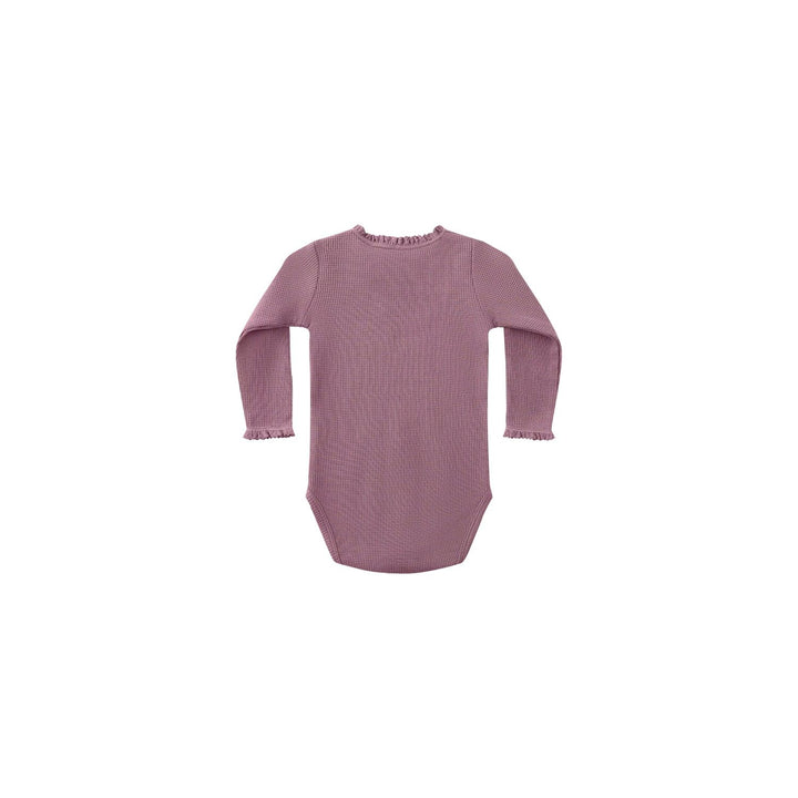 Quincy Mae Waffle Long Sleeve Bodysuit - Mulberry Bodysuit Quincy Mae