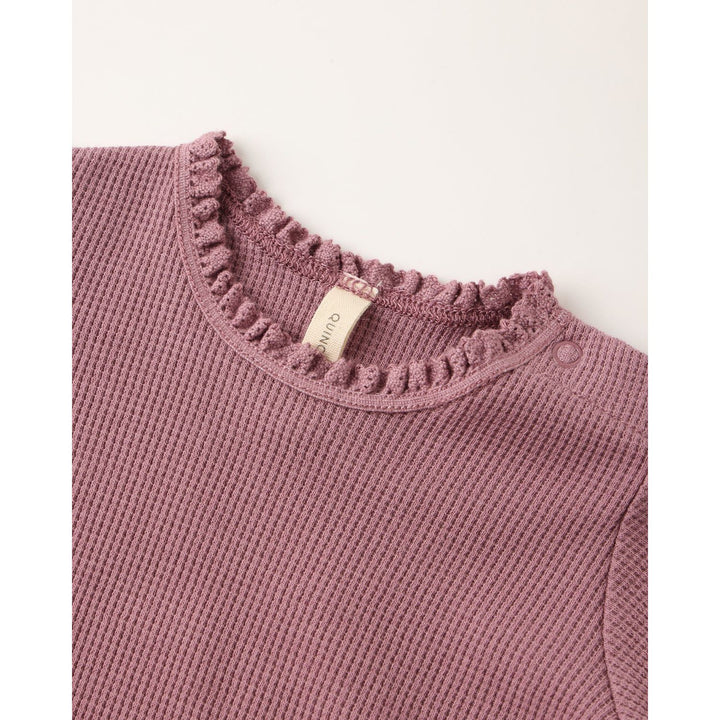 Quincy Mae Waffle Long Sleeve Bodysuit - Mulberry Bodysuit Quincy Mae