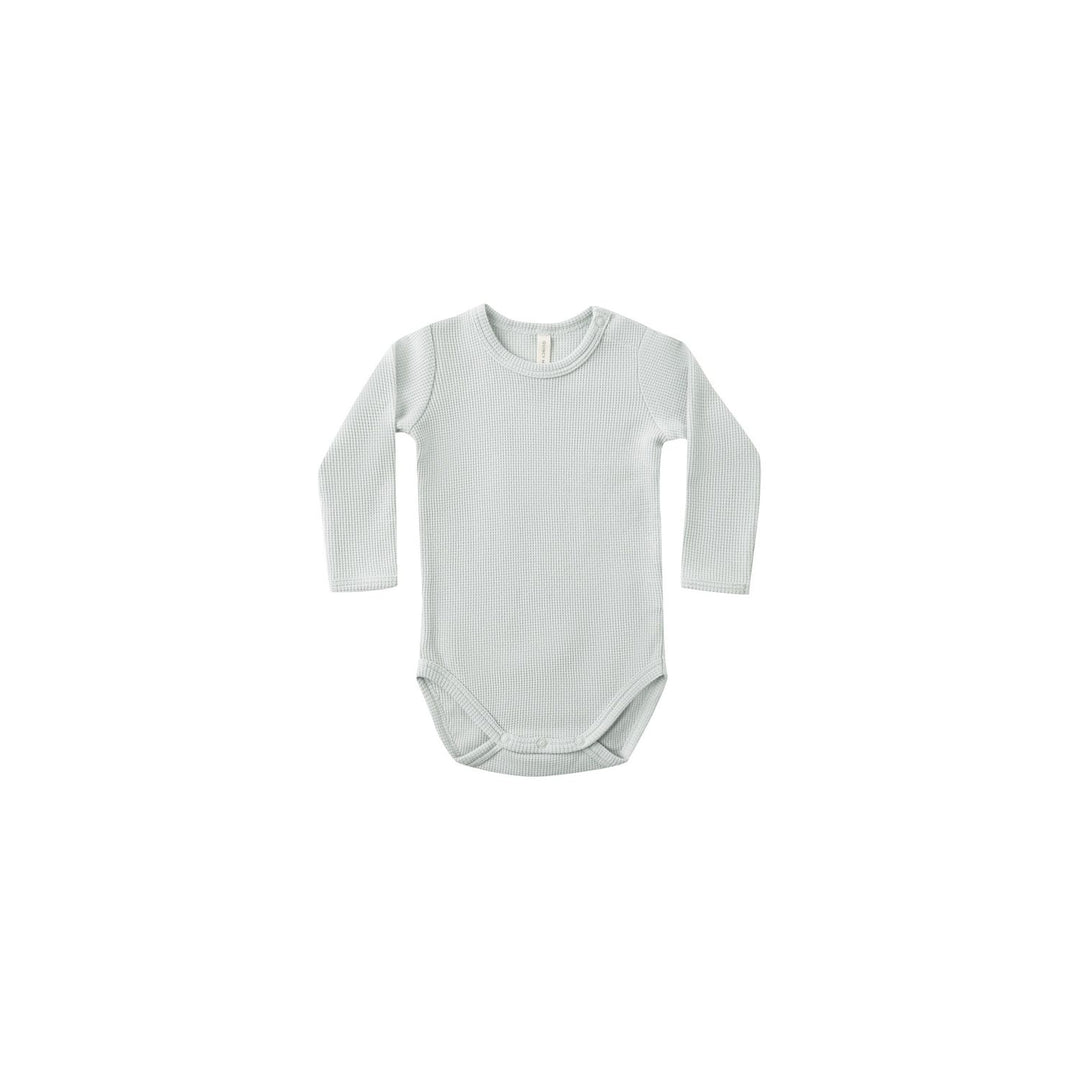 Quincy Mae Waffle Long Sleeve Bodysuit - Ice Blue Bodysuit Quincy Mae