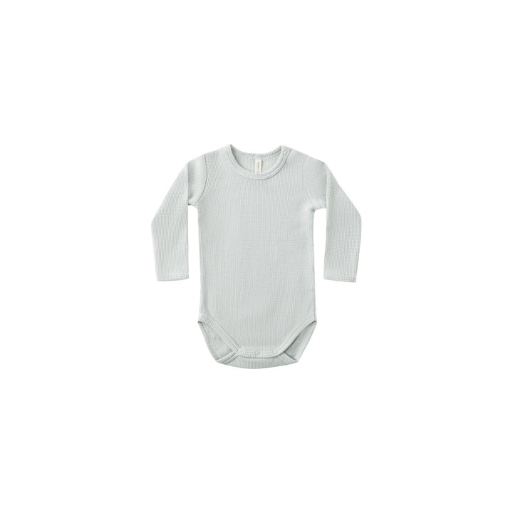 Quincy Mae Waffle Long Sleeve Bodysuit - Ice Blue Bodysuit Quincy Mae