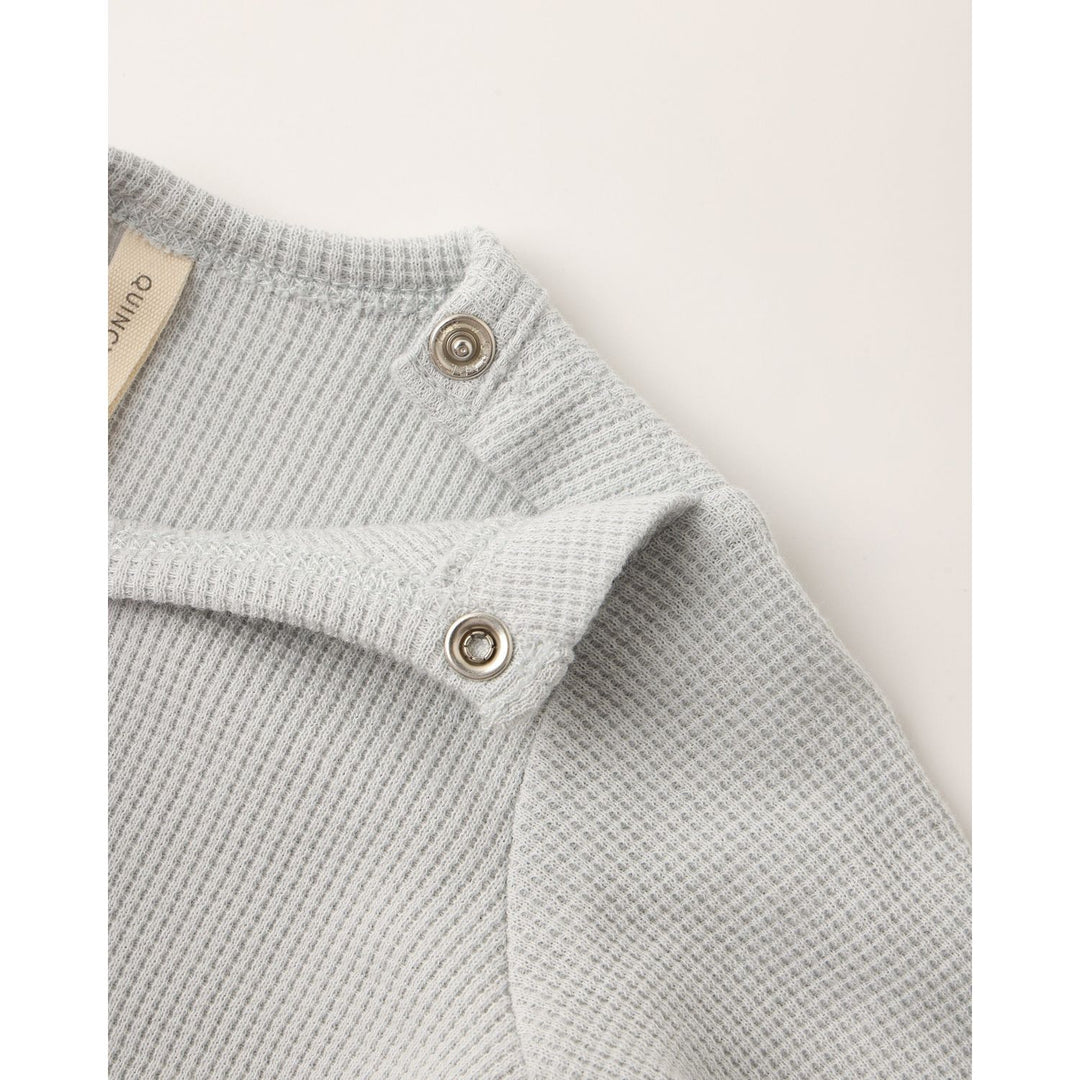 Quincy Mae Waffle Long Sleeve Bodysuit - Ice Blue Bodysuit Quincy Mae