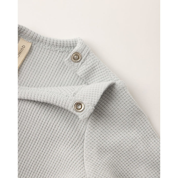 Quincy Mae Waffle Long Sleeve Bodysuit - Ice Blue Bodysuit Quincy Mae