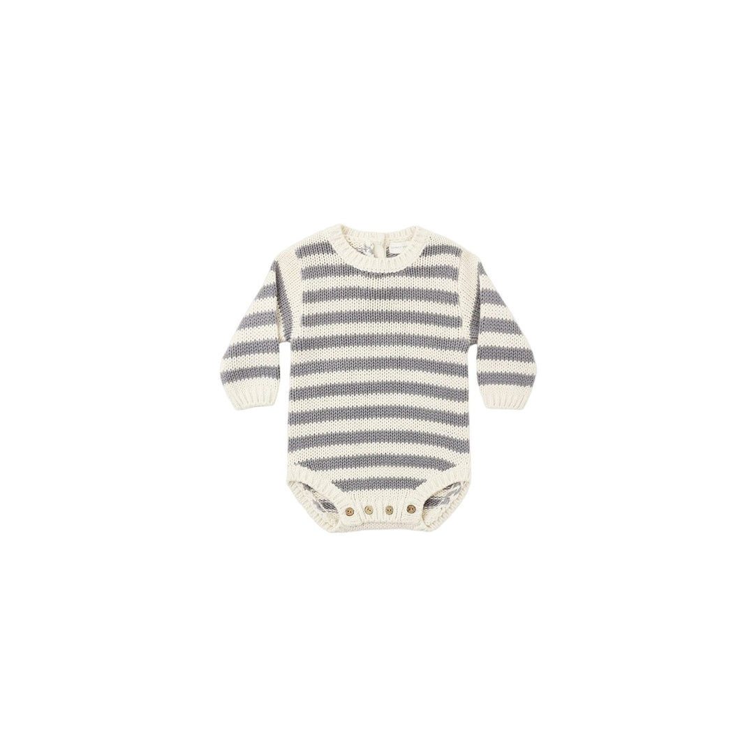 Quincy Mae Rex Romper - Slate Stripe Romper Quincy Mae