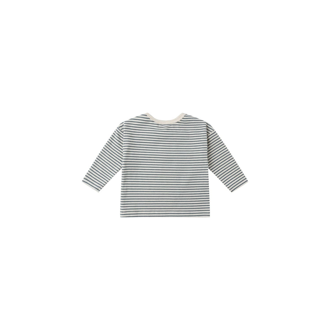 Quincy Mae Long Sleeve Tee - Ocean Micro Stripe Tops & Bottoms Quincy Mae