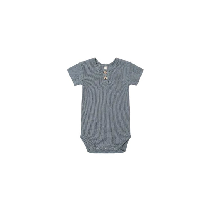 Quincy Mae Ribbed Henley Bodysuit- Ocean Bodysuit Quincy Mae
