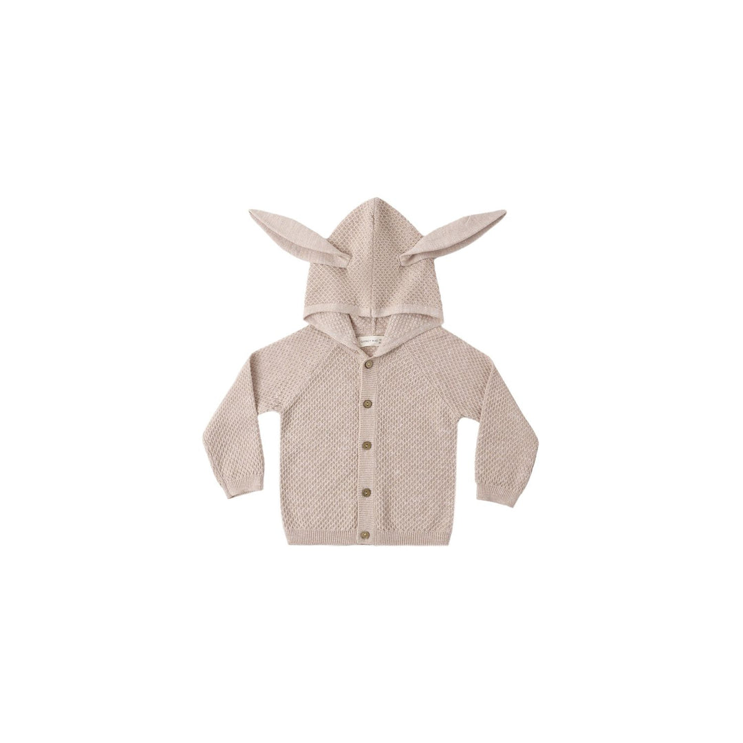 Quincy Mae Bunny Knit Sweater - Heathered Latte Cardigan Quincy Mae