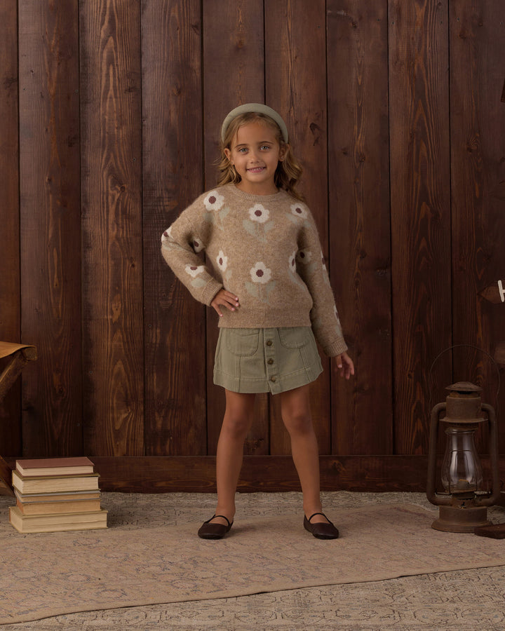 Rylee + Cru Aspen Sweater Fawn Flower