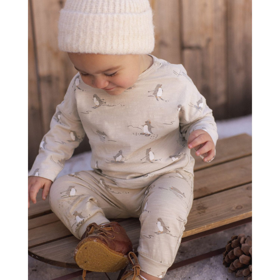 Rylee + Cru Long Sleeve Tee + Pant Set Skiing Penguins Tops &amp; Bottoms Rylee + Cru
