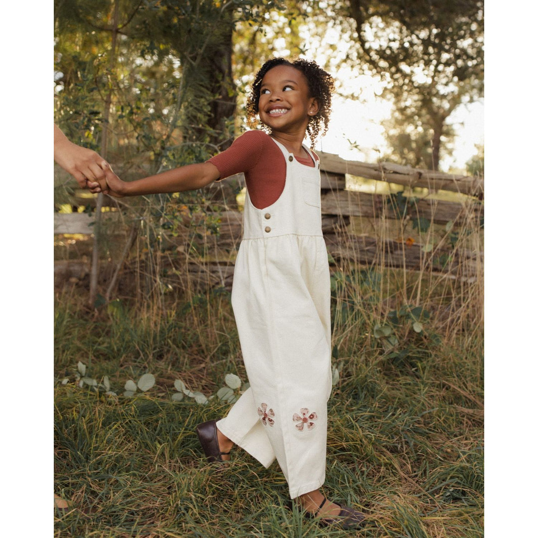 Rylee + Cru Wide Leg Overall Daisy Patches Overalls Rylee + Cru