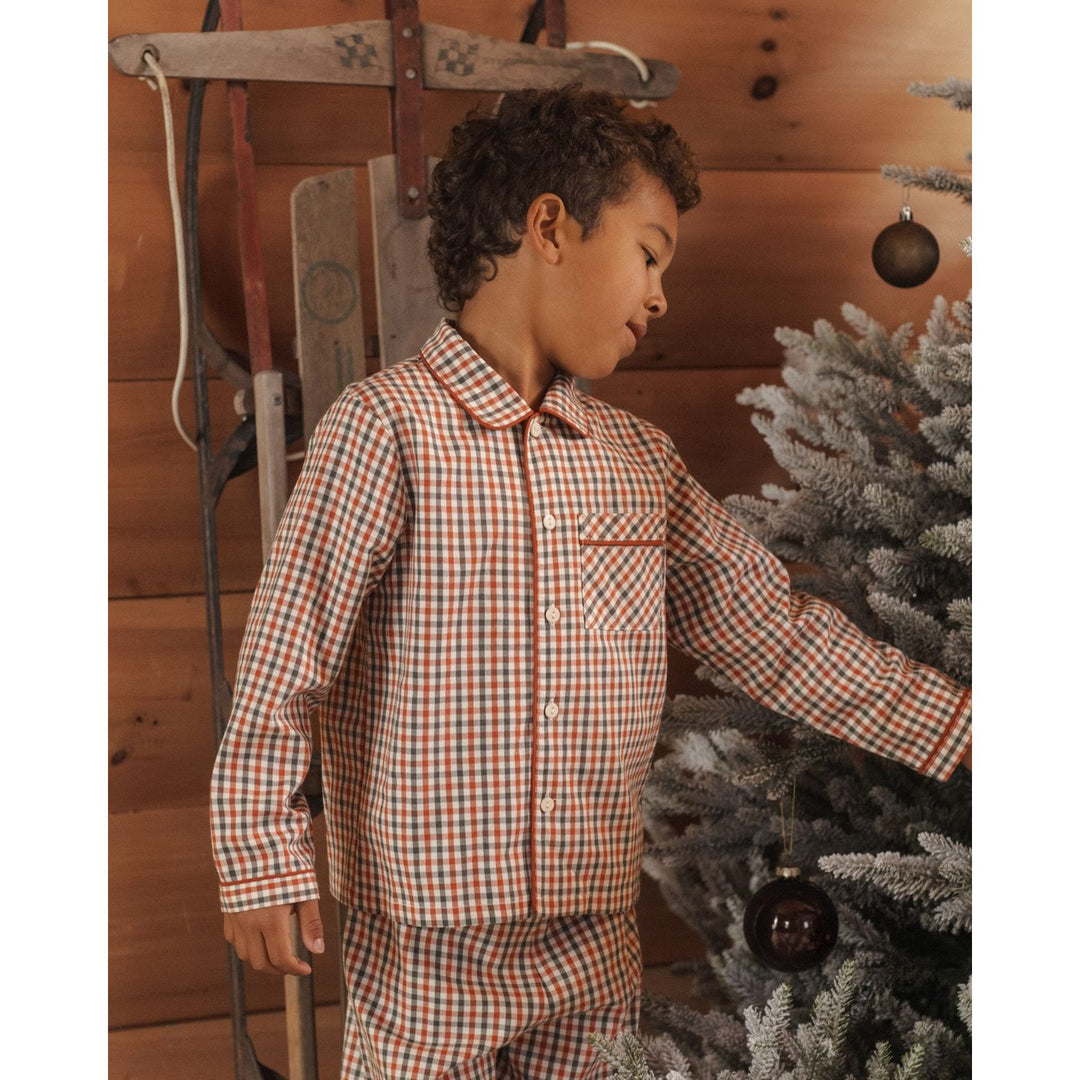 Rylee + Cru Long Sleeve Pajamas Holiday Gingham