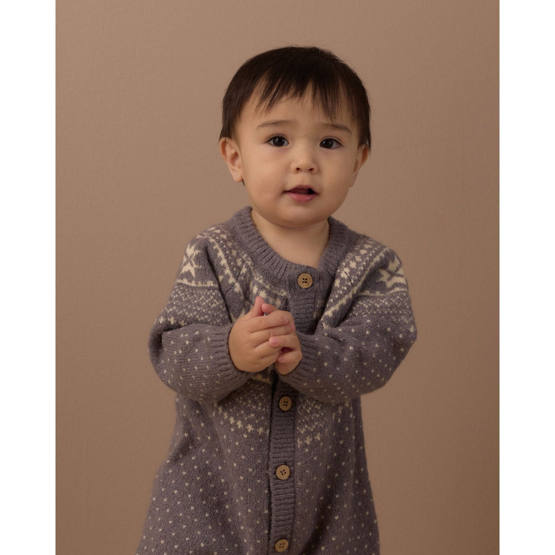 Rylee + Cru Fair Isle Romper- Slate
