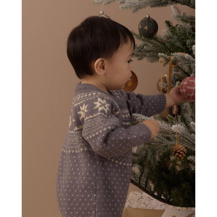 Rylee + Cru Fair Isle Romper- Slate