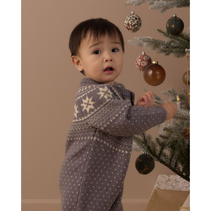 Rylee + Cru Fair Isle Romper- Slate