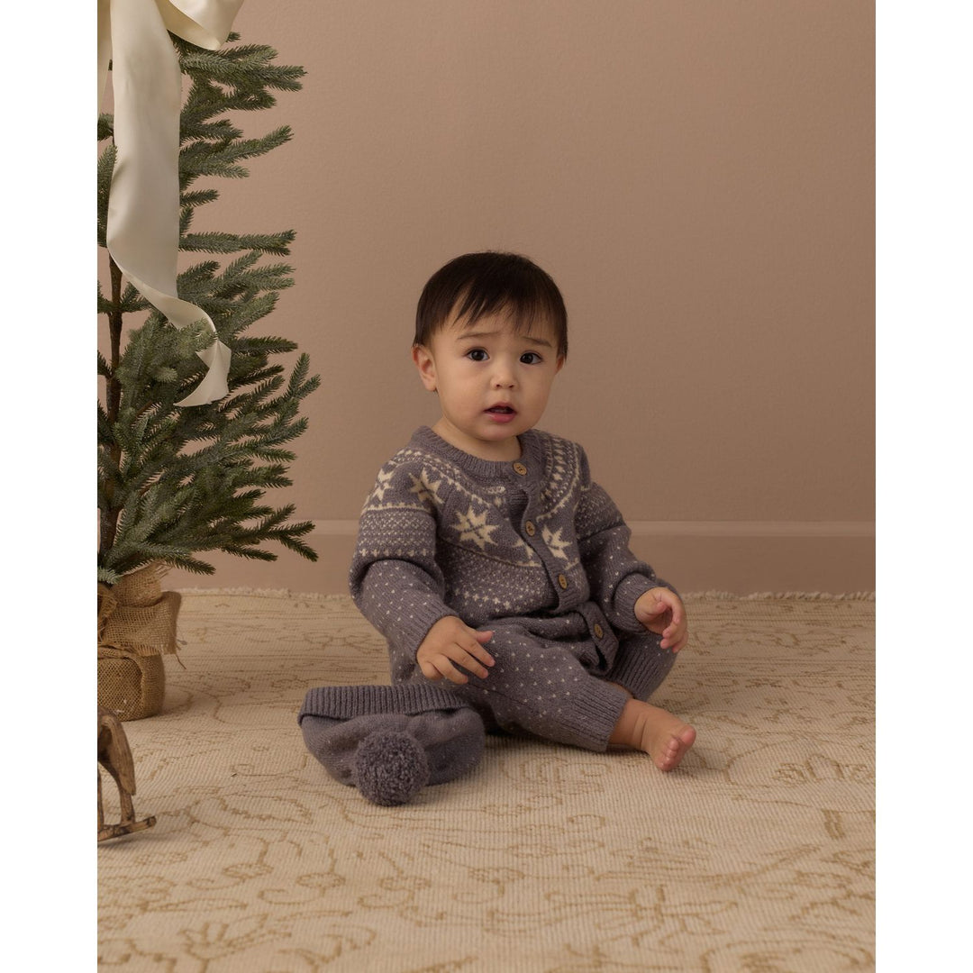 Rylee + Cru Fair Isle Romper- Slate