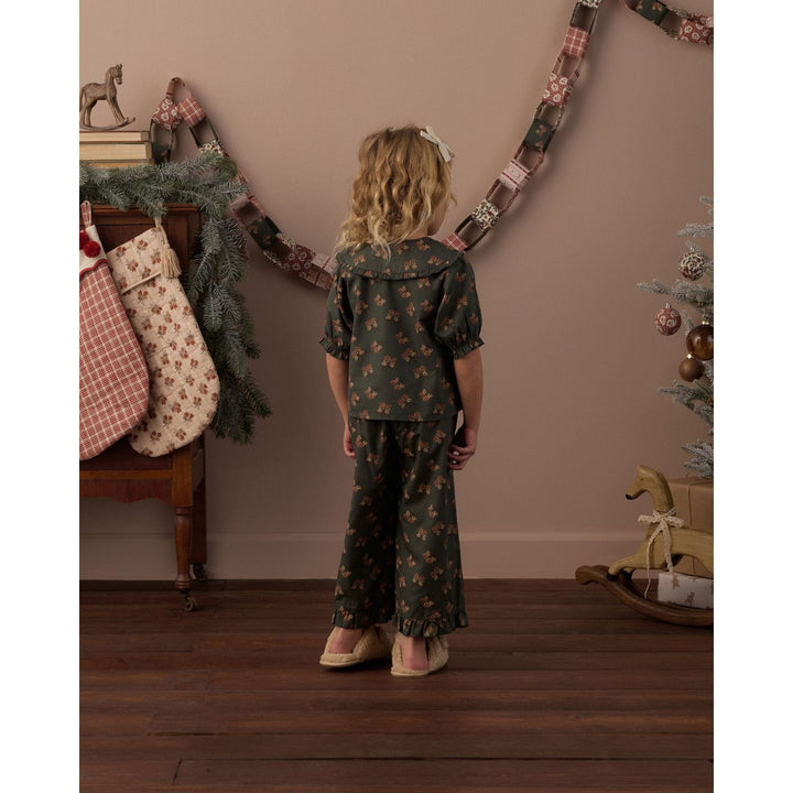 Rylee + Cru Ruffle Pajamas- Evergreen Bouquet