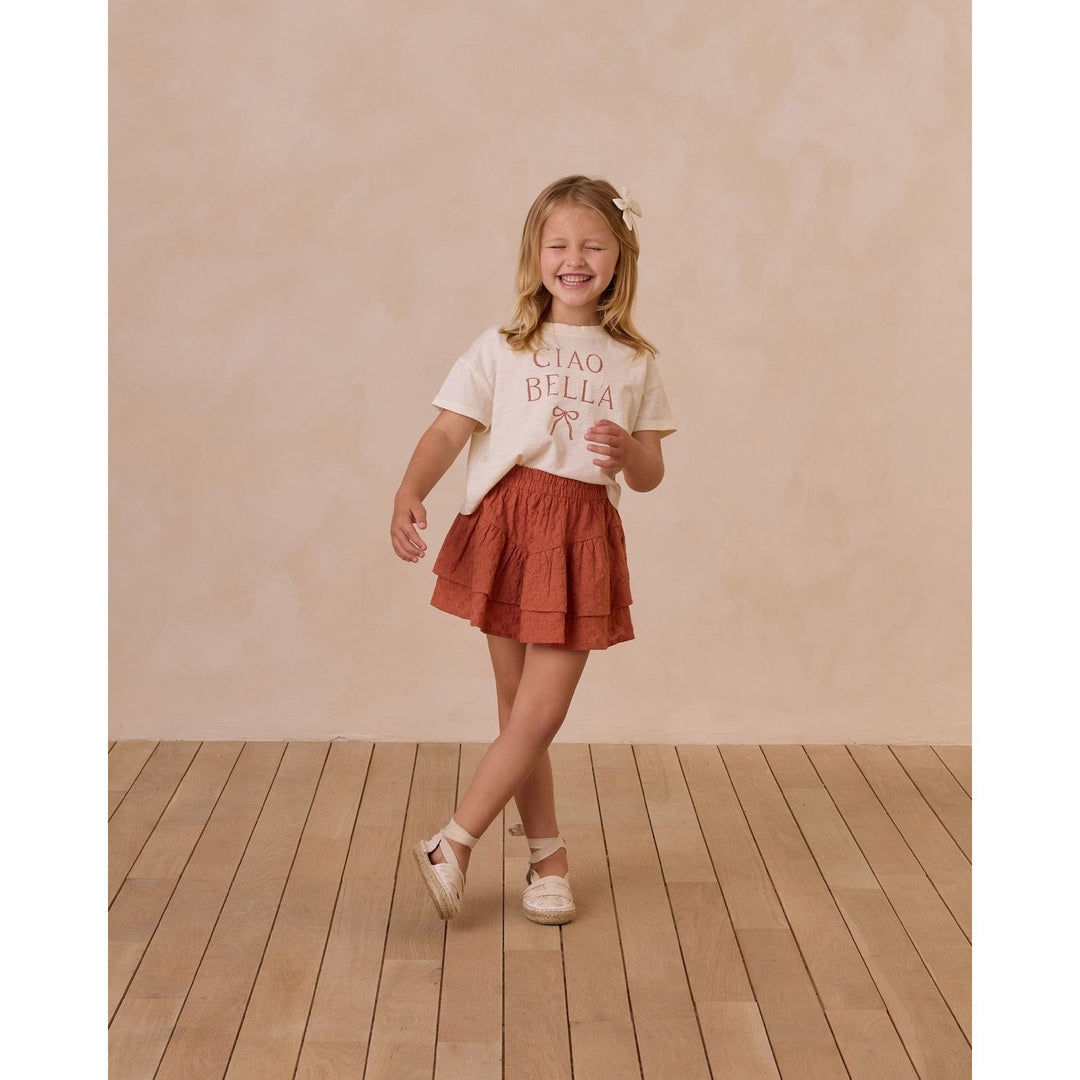 Rylee + Cru Tiered Mini Skirt - Poppy Skirt Rylee + Cru