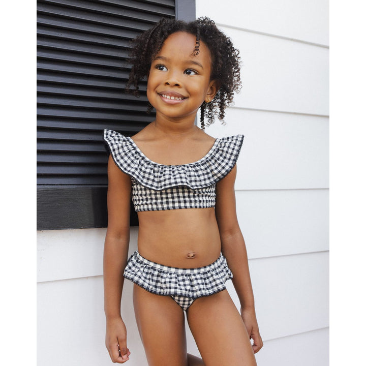 Rylee + Cru Margot Bikini - Black Gingham Swimwear Rylee + Cru
