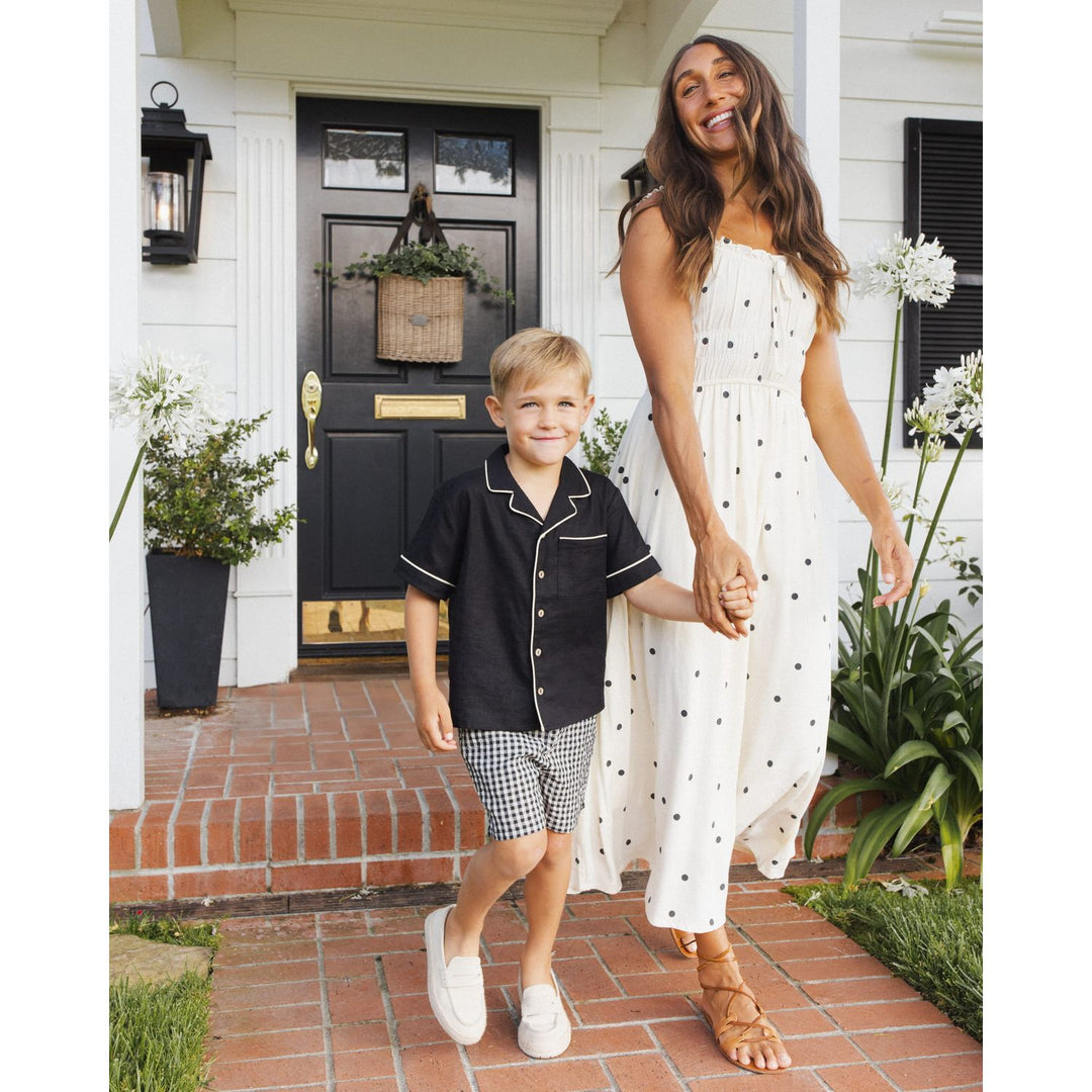 Rylee + Cru Lapel Collared Shirt - Black Tops &amp; Bottoms Rylee + Cru